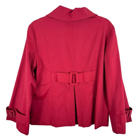 Alfani Red Nylon Cotton Collared Snap Up Lined Spring Fall Jacket Size L - Picture 2 of 8